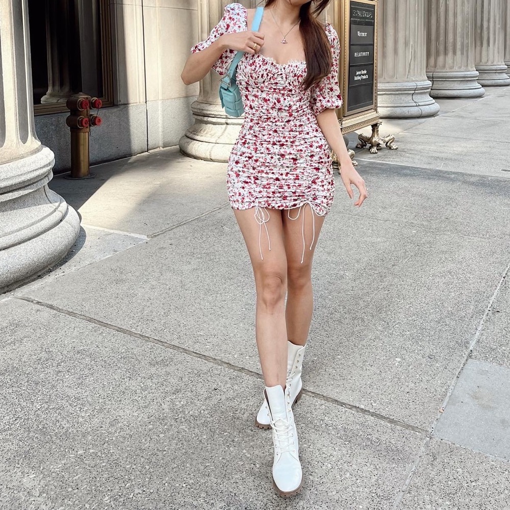 For Love And Lemons Rose Mini Dress